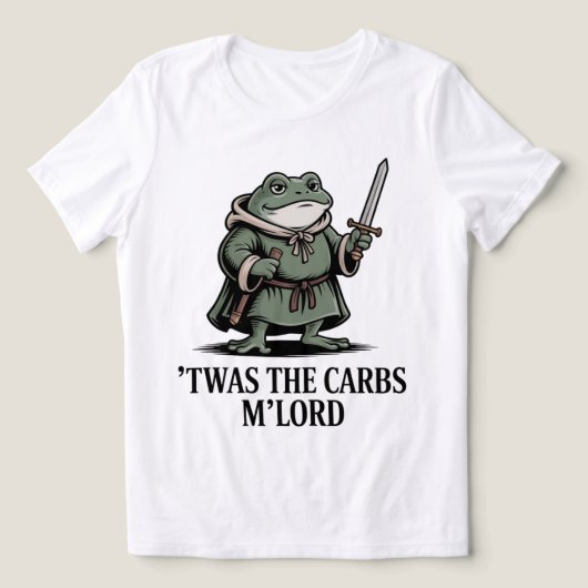 Fantasy Frog design for humor – Blame the Carbs トライブレンドTシャツ (デザイン正面)