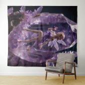 Fantasy Garden Jewel Amethyst Fairy Backdrop タペストリー (インサイチュ(横))