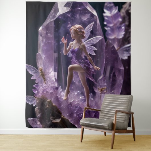 Fantasy Garden Jewel Amethyst Fairy Backdrop タペストリー (インサイチュ)