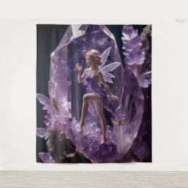 Fantasy Garden Jewel Amethyst Fairy Backdrop タペストリー
