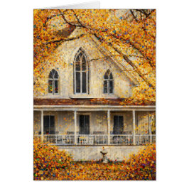 Fantasy Gothic-Revival Carpenter House Folded Card