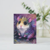 Fantasy Hamster Dragon Watercolor ポストカード (スタンド正面)