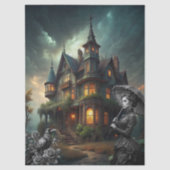 Fantasy Haunted House Victorian Lady Raven Roses 薄葉紙 (正面)