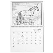 Fantasy Horse Coloring Calendar カレンダー (2月 2027)
