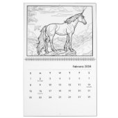 Fantasy Horse Coloring Calendar カレンダー (2月 2026)