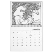 Fantasy Horse Coloring Calendar カレンダー (1月 2026)
