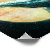 Fantasy Humpback Whale Flying to The Moon Poster ポスター (角)