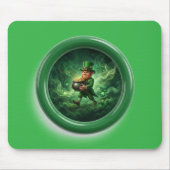 Fantasy Image Leprechaun Carrying Pot Of Gold マウスパッド (正面)