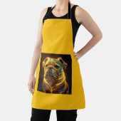 Fantasy Image Neon Yellow English Bulldog エプロン (インサイチュ)