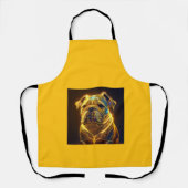 Fantasy Image Neon Yellow English Bulldog エプロン (正面)