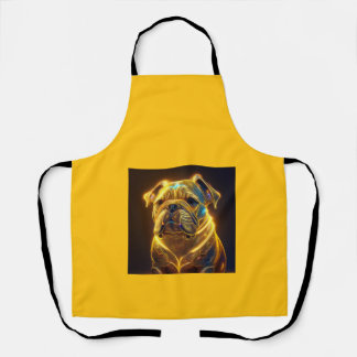 Fantasy Image Neon Yellow English Bulldog エプロン