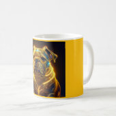 Fantasy Image Neon Yellow English Bulldog コーヒーマグカップ (正面右)