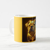 Fantasy Image Neon Yellow English Bulldog コーヒーマグカップ (正面左)