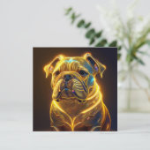 Fantasy Image Neon Yellow English Bulldog 招待状 (スタンド正面)