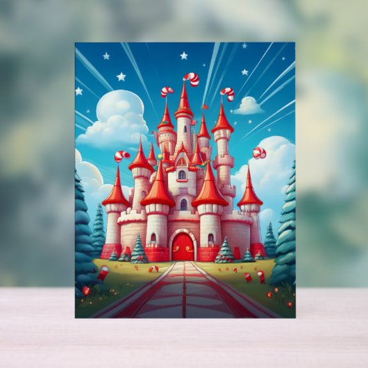 Fantasy Image Of A Candy Cane Castle アクリルサイン (ニュートラル)