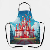 Fantasy Image Of A Candy Cane Castle エプロン (正面)