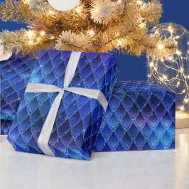 Fantasy Iridescent Dragon Blue Purple Scales ラッピングペーパー