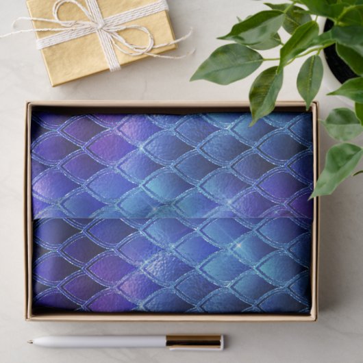 Fantasy Iridescent Dragon Blue Purple Scales 薄葉紙 (ギフト)