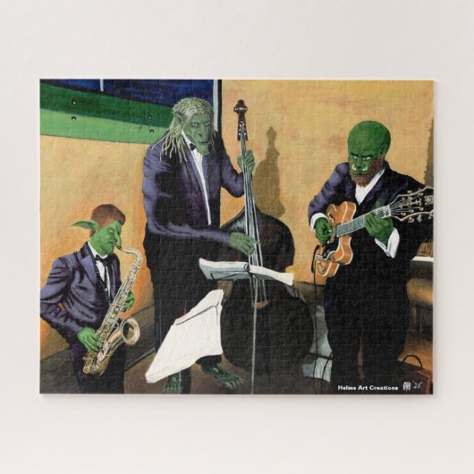 Fantasy Jazz Musicians Art Large Jigsaw Puzzle ジグソーパズル (横)