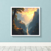 Fantasy Landscape Digital Wall Paintings キャンバスプリント (インサイチュ (ウッドフロア))
