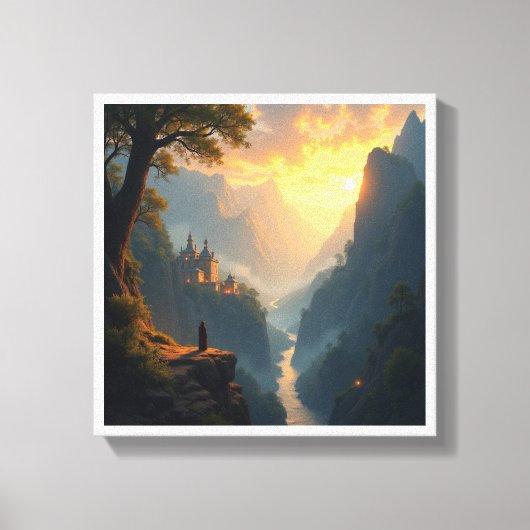Fantasy Landscape Digital Wall Paintings キャンバスプリント (正面)