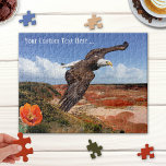 Fantasy Landscape with Bald Eagle Puzzle ジグソーパズル<br><div class="desc">Puzzle featuring a fantasy landscape with bald eagle and blossoming cactus.</div>