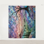 Fantasy Landscape with Tree and Colorful Sunset タペストリー (正面)