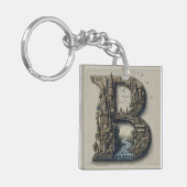 Fantasy Letter B with Castles in the Sky Storybook キーホルダー (正面左)