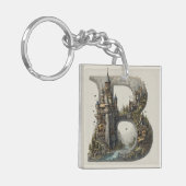 Fantasy Letter B with Castles in the Sky Storybook キーホルダー (正面左)