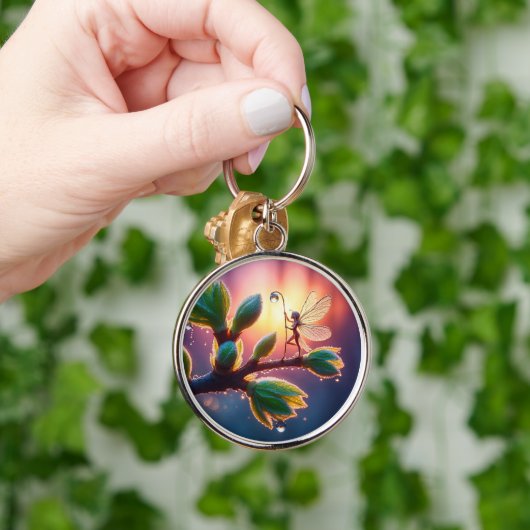 Fantasy macro photography of tiny forest sprite キーホルダー (手)