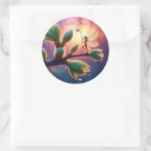 Fantasy macro photography of tiny forest sprite ラウンドシール (バッグ)