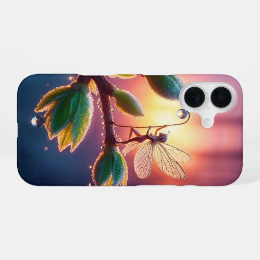 Fantasy macro photography of tiny forest sprite iPhone 16ケース (裏面横)