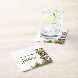 Fantasy Magical Fairy House Baby Shower スクエアペーパーコースター