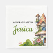 Fantasy Magical Fairy House Baby Shower スタンダードランチョンナプキン (正面)