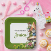 Fantasy Magical Fairy House Baby Shower ペーパープレート (パーティー)