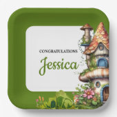 Fantasy Magical Fairy House Baby Shower ペーパープレート (正面)