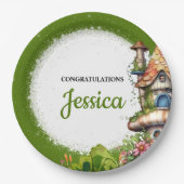 Fantasy Magical Fairy House Baby Shower Paper Plat ペーパープレート (正面)