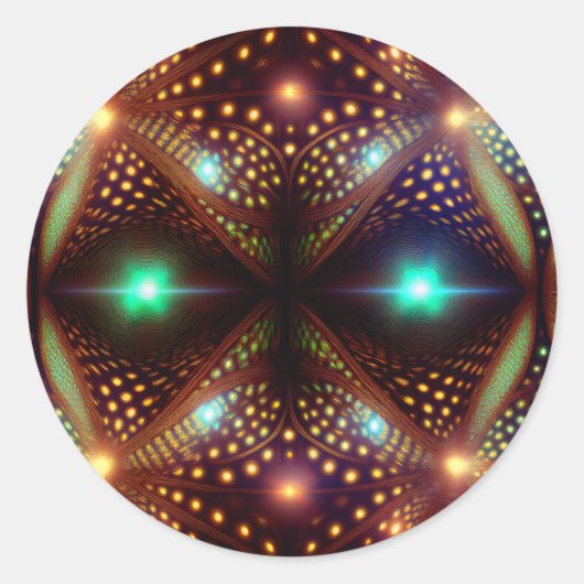 Fantasy Mandelbrot Fractal ラウンドシール (正面)