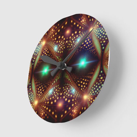 Fantasy Mandelbrot Fractal ラウンド壁時計 (傾斜)