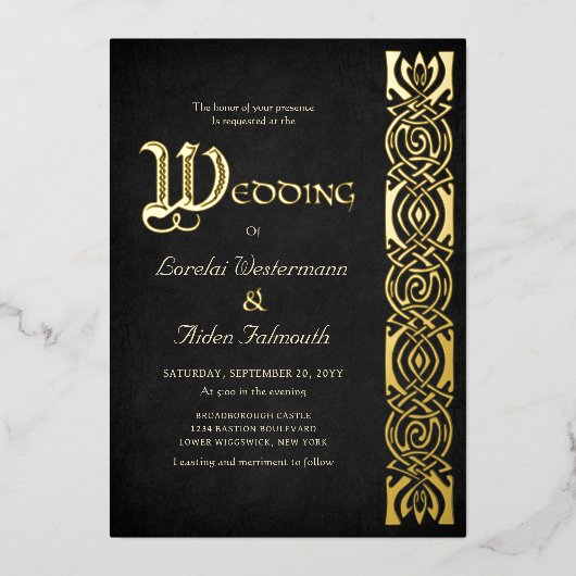 Fantasy Medieval Wedding 箔招待状 (正面)