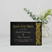 Fantasy Medieval Wedding Save the Date Card 箔シーズンポストカード (立ち正面)