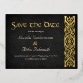 Fantasy Medieval Wedding Save the Date Card 箔シーズンポストカード (正面)