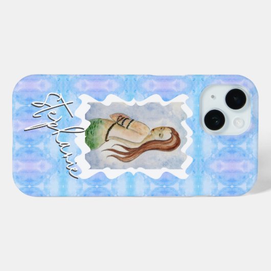 Fantasy Mermaid Watercolor Custom Case-Mate iPhoneケース (裏面 (横))