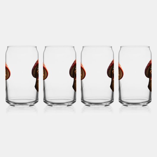 Fantasy mischief double sided smiling magic mushro ガラス缶 (左)