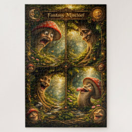 Fantasy mischief, enchanted forest jigsaw puzzle m ジグソーパズル