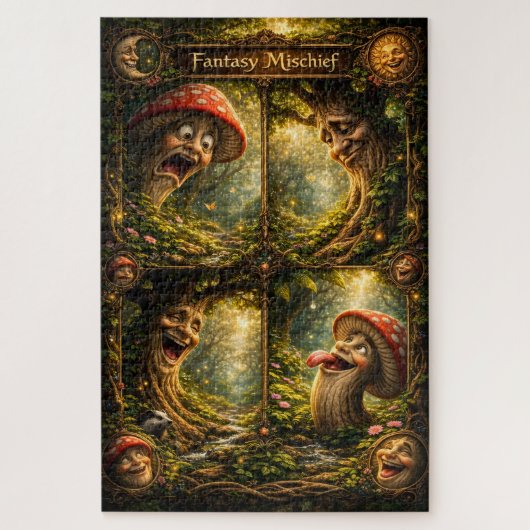 Fantasy mischief, enchanted forest jigsaw puzzle m ジグソーパズル (縦)