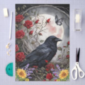 Fantasy Moon, Raven & Red Roses & Sunflowers 薄葉紙 (クラフト)