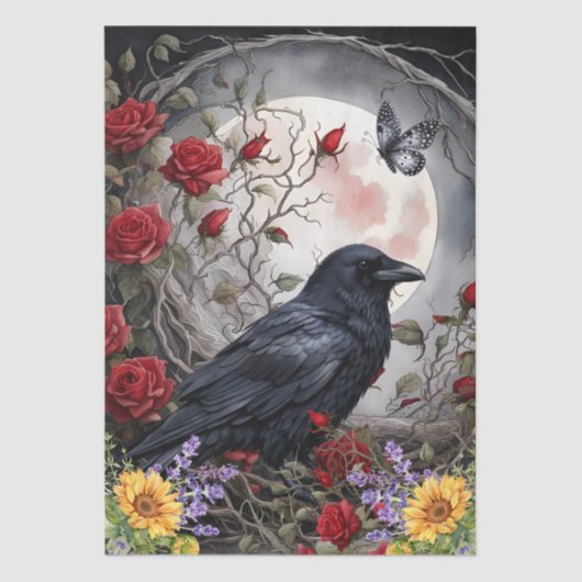 Fantasy Moon, Raven & Red Roses & Sunflowers 薄葉紙 (正面)