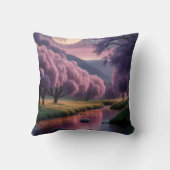 Fantasy Moonlit River Dreamscape Illustration クッション (裏面)
