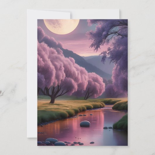 Fantasy Moonlit River Dreamscape Illustration シーズンカード (正面)